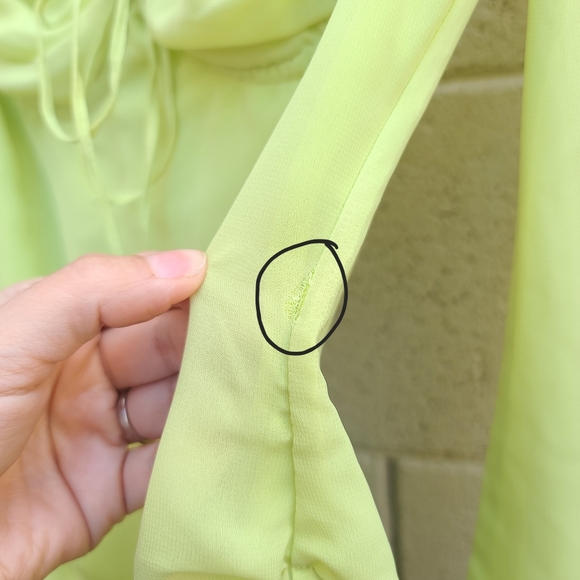 House of CB | Baby Halter Long Sleeve Minidress in Lime Size Small Flawed - Picture 4 of 16